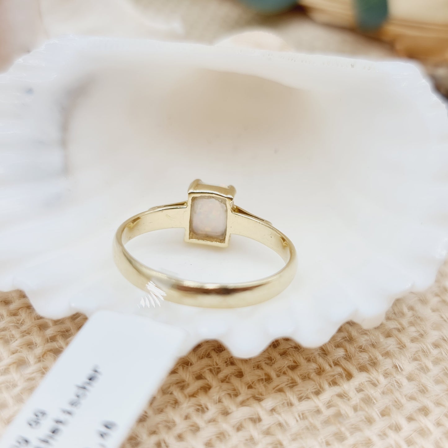 Ring Synt. Opal 585 14 KT Gold Gr. 58
