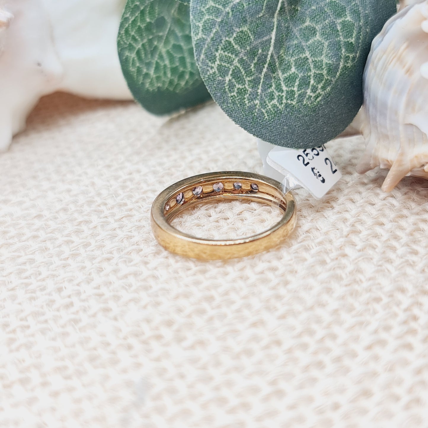 Ring purpur Safire 375 9 KT Gold Gr. 53