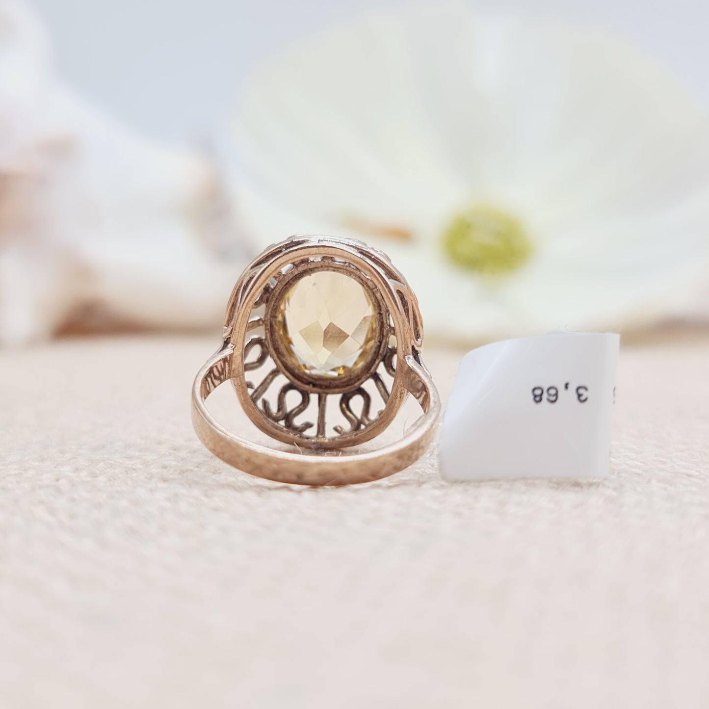 Ring Citrin 333 8 KT Gold Gr. 52