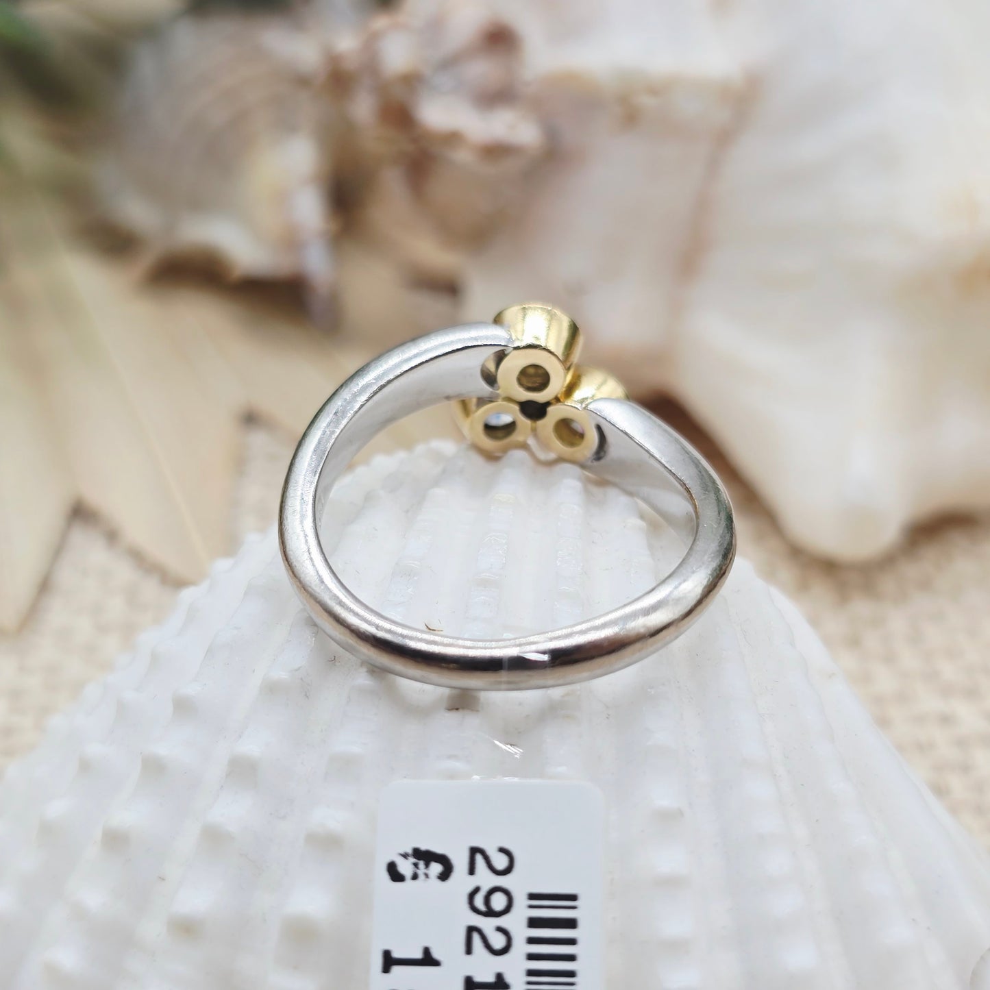 Ring Gold Weiß und Gelbgold 3 Brillanten 0,75ct. 750 18 KT Gr. 56