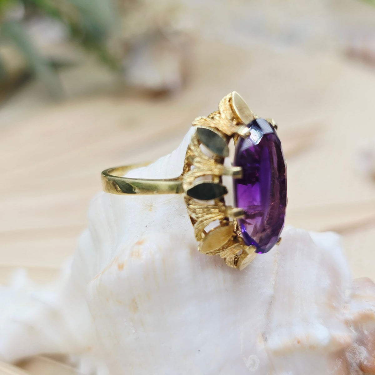 Ring Amethyst 585 14 KT Gold