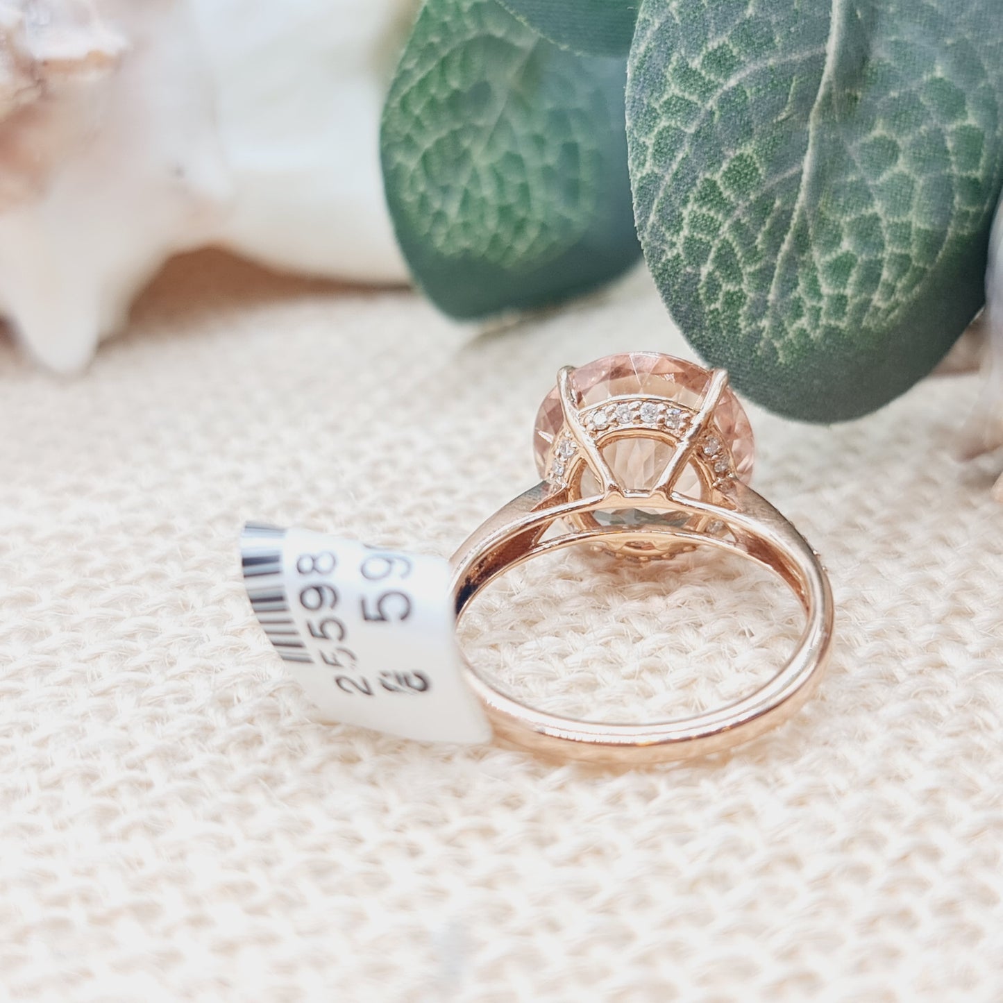 Ring AAA Morganit 585 14 KT Gold Gr. 57