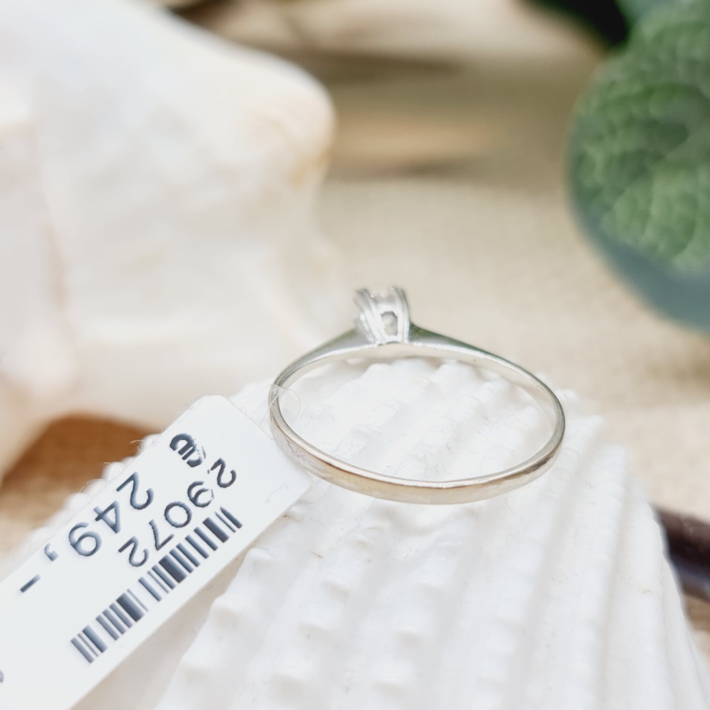 Ring 1 Brillant 0,17ct P W 585 14KT Weißgold Gr: 53
