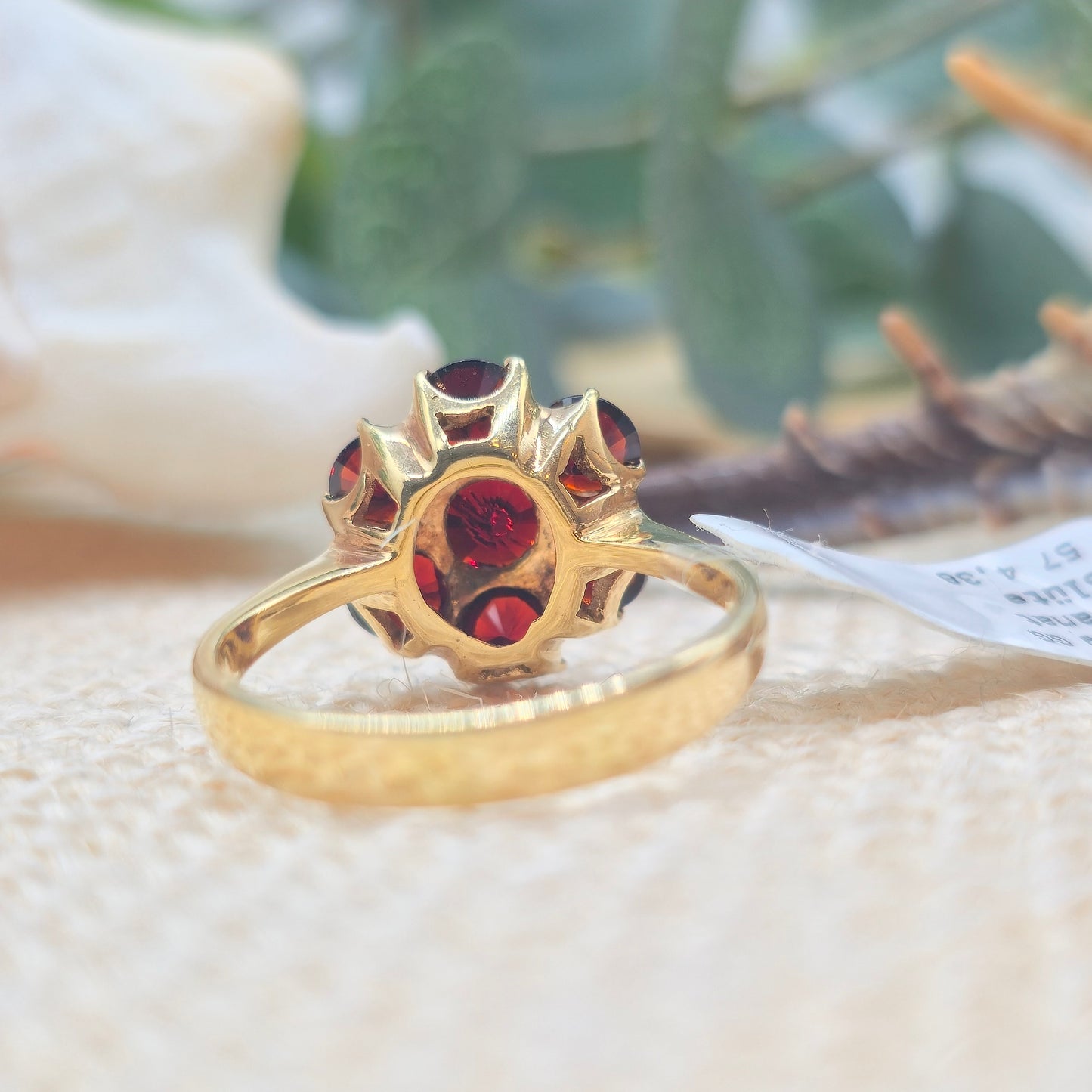Ring Granat 585 14 KT Gold Gr. 57