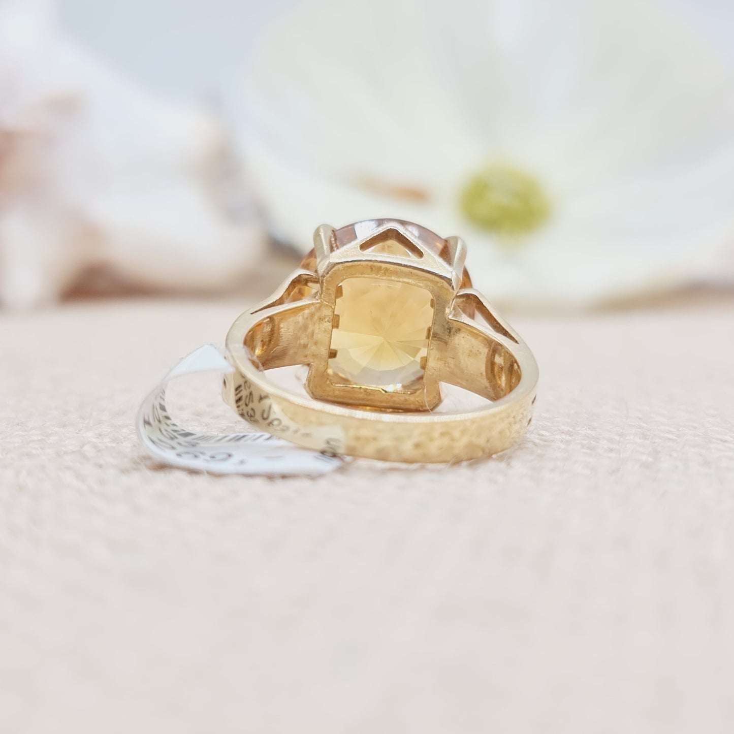 Ring Citrin 750 18 KT Gold Gr. 61