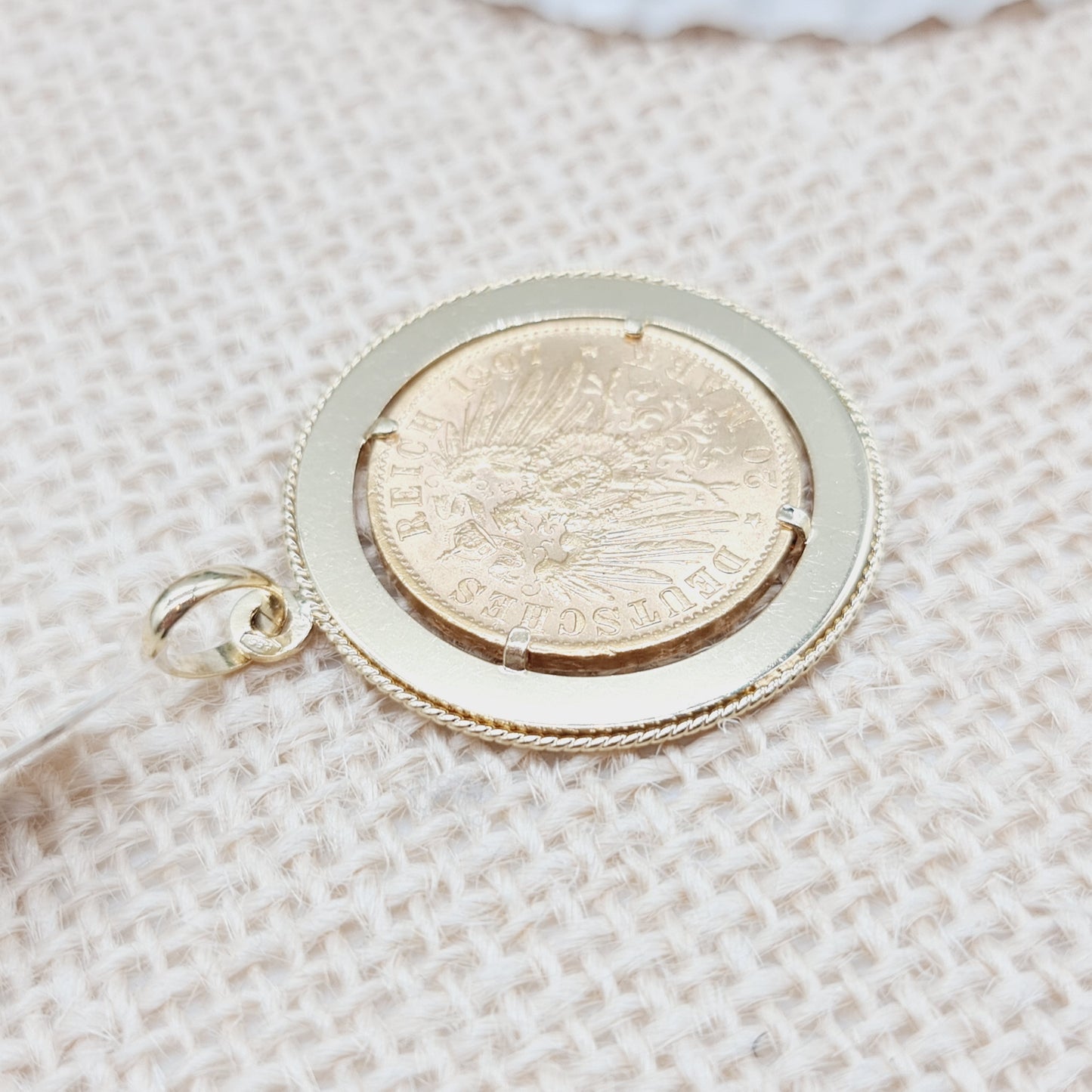 Anhänger Gold RM 900er 1907 Fassung 585 14kt 11,96g