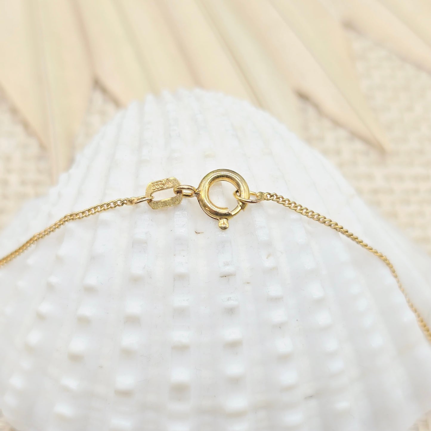 Collier Gold 333 8kt Granat Chabochon Länge 41cm