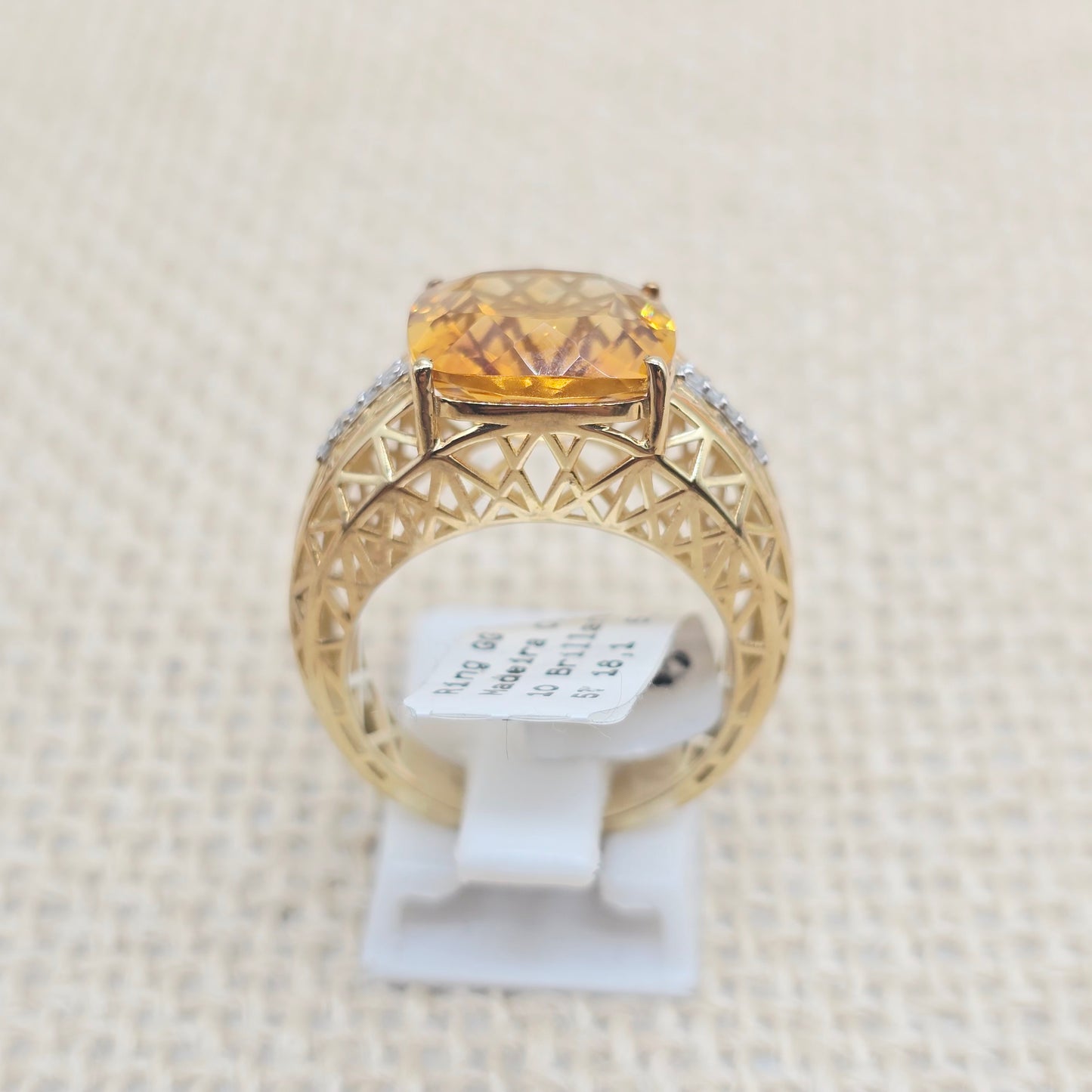 Ring Citrin 375 9 KT Gold Gr. 57