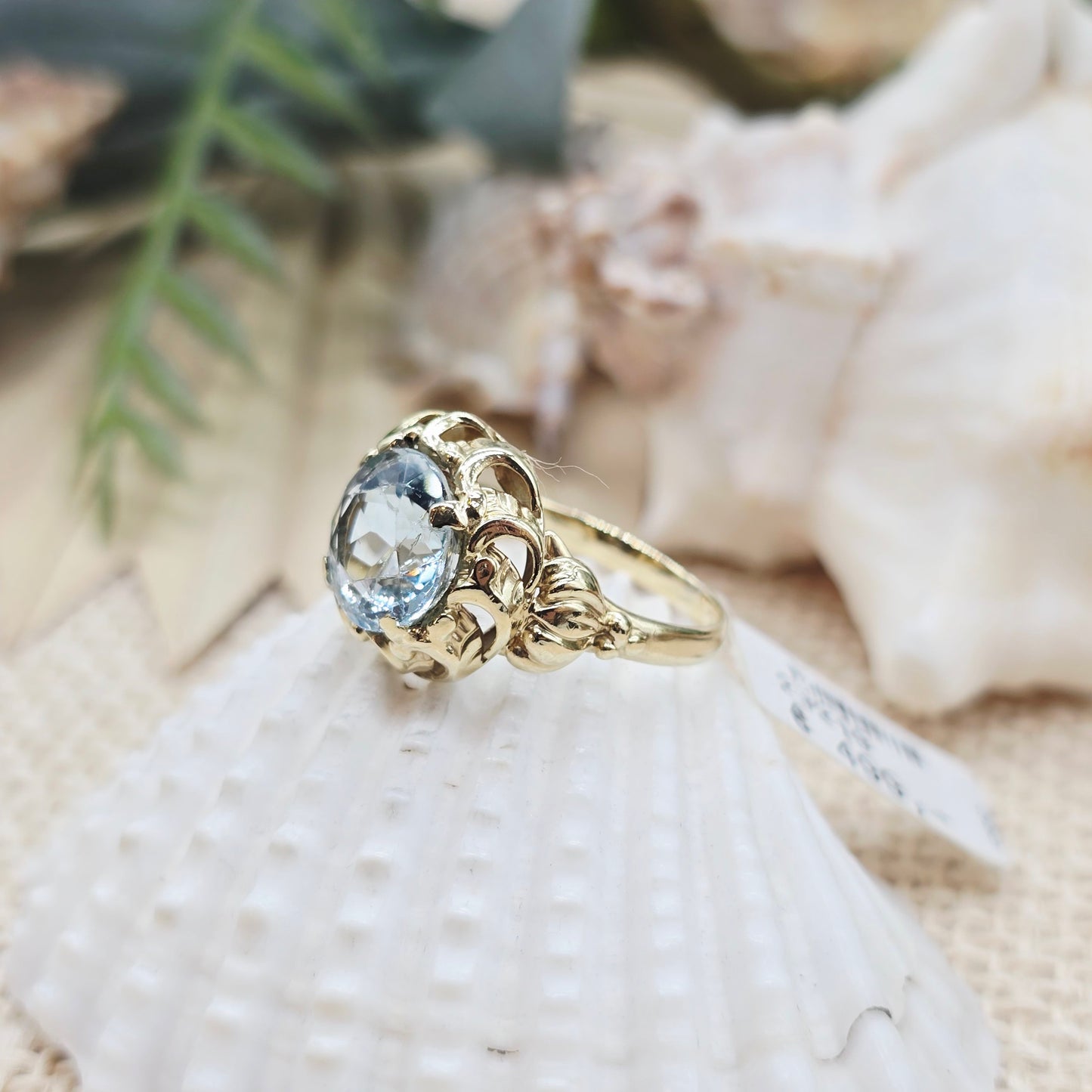 Ring Aquamarin 585 14 KT Gold Gr. 56