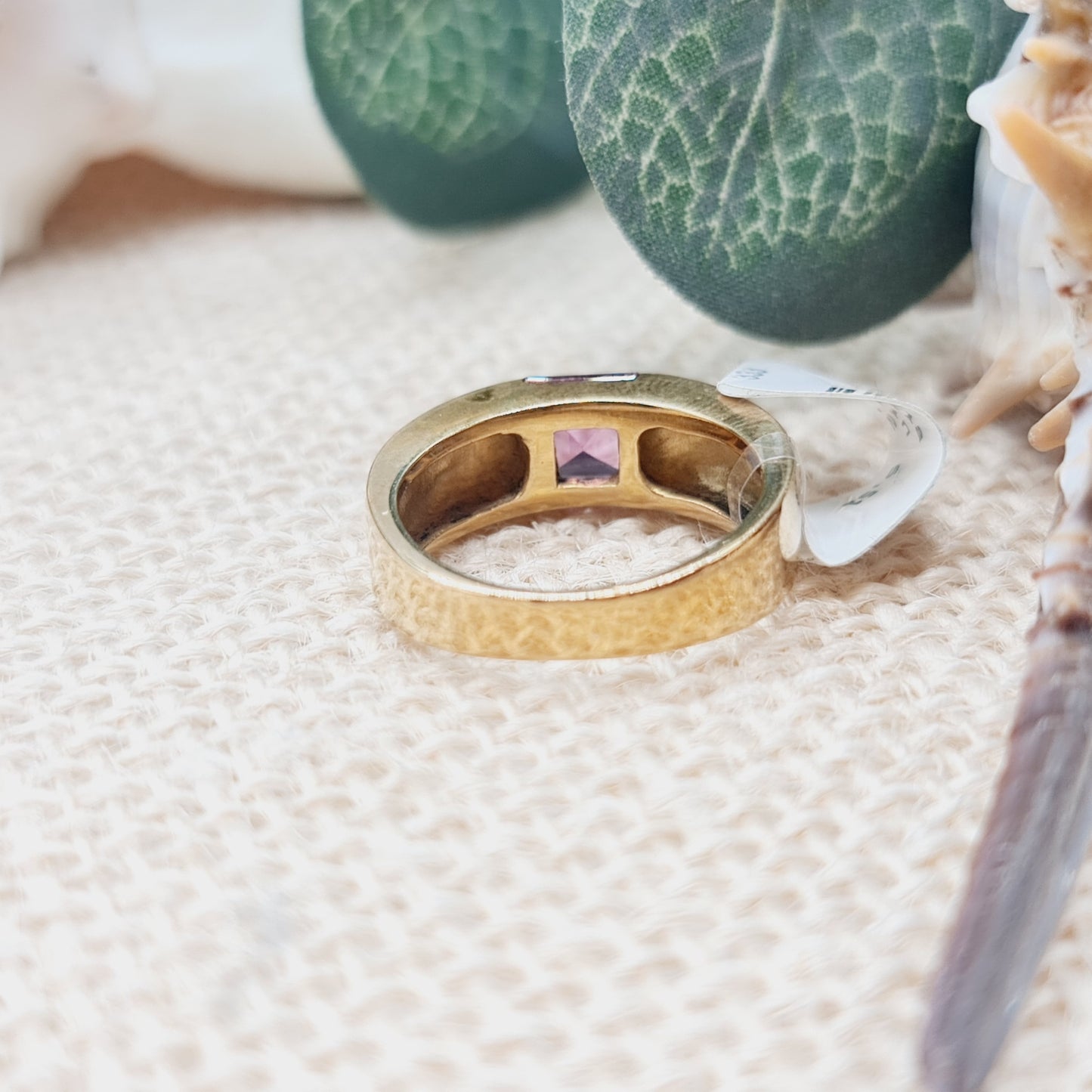 Ring rosa-lila Turmalin 333 8KT Gold Gr. 54