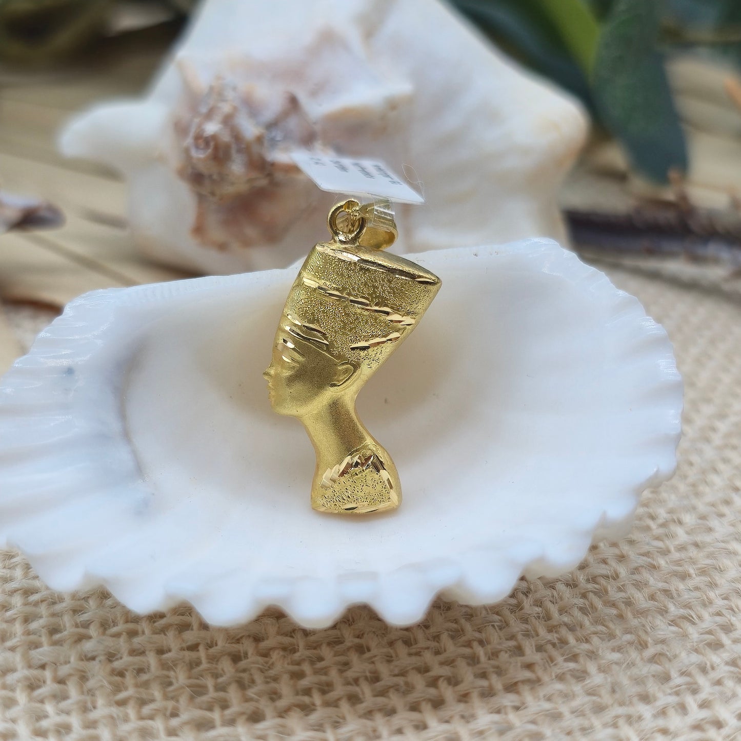 Anhänger Gold 750 18kt Nofretete Gr: 34*16mm