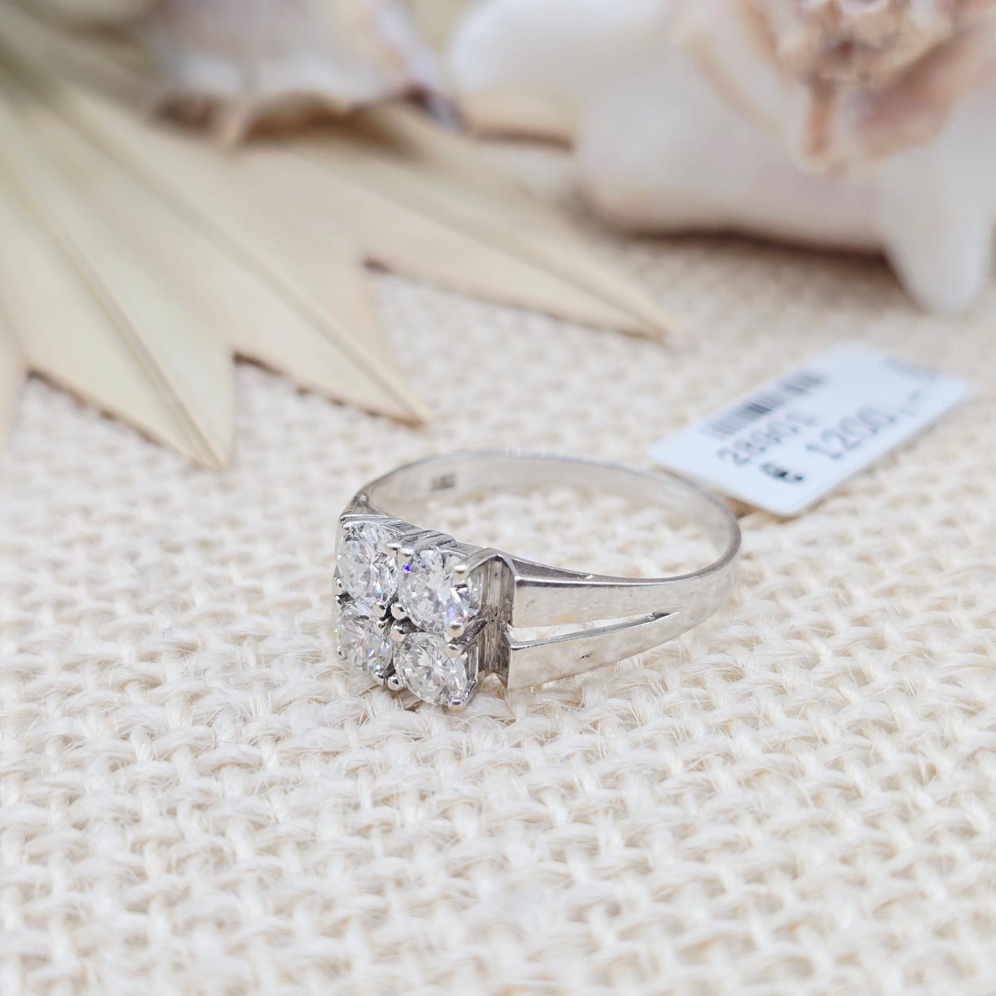Ring Brillanten 585 14 KT Weißold Gr. 62