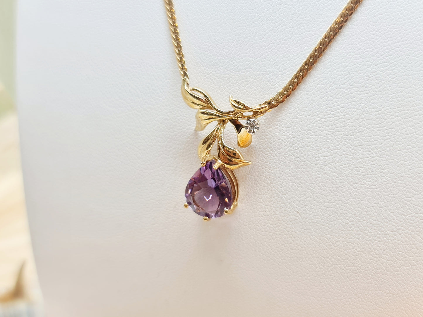 Collier Diamant Amethyst 333 8 KT Gold