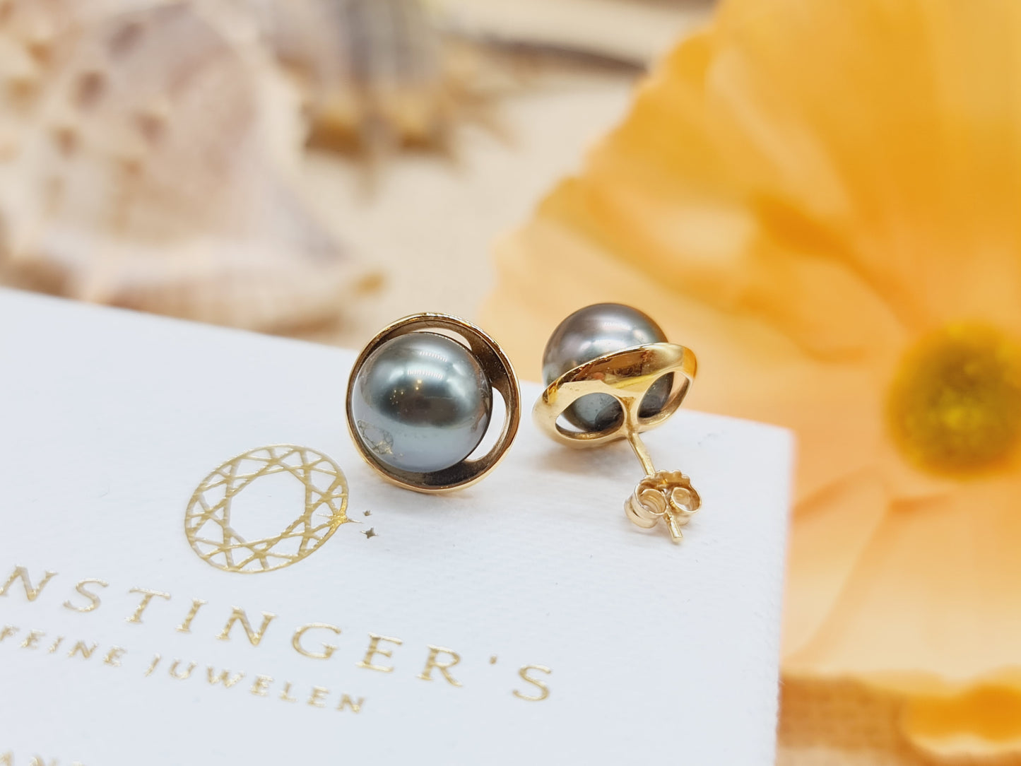 Ohrringe Ohrstecker Tahitiperlen 375 9 KT Gold