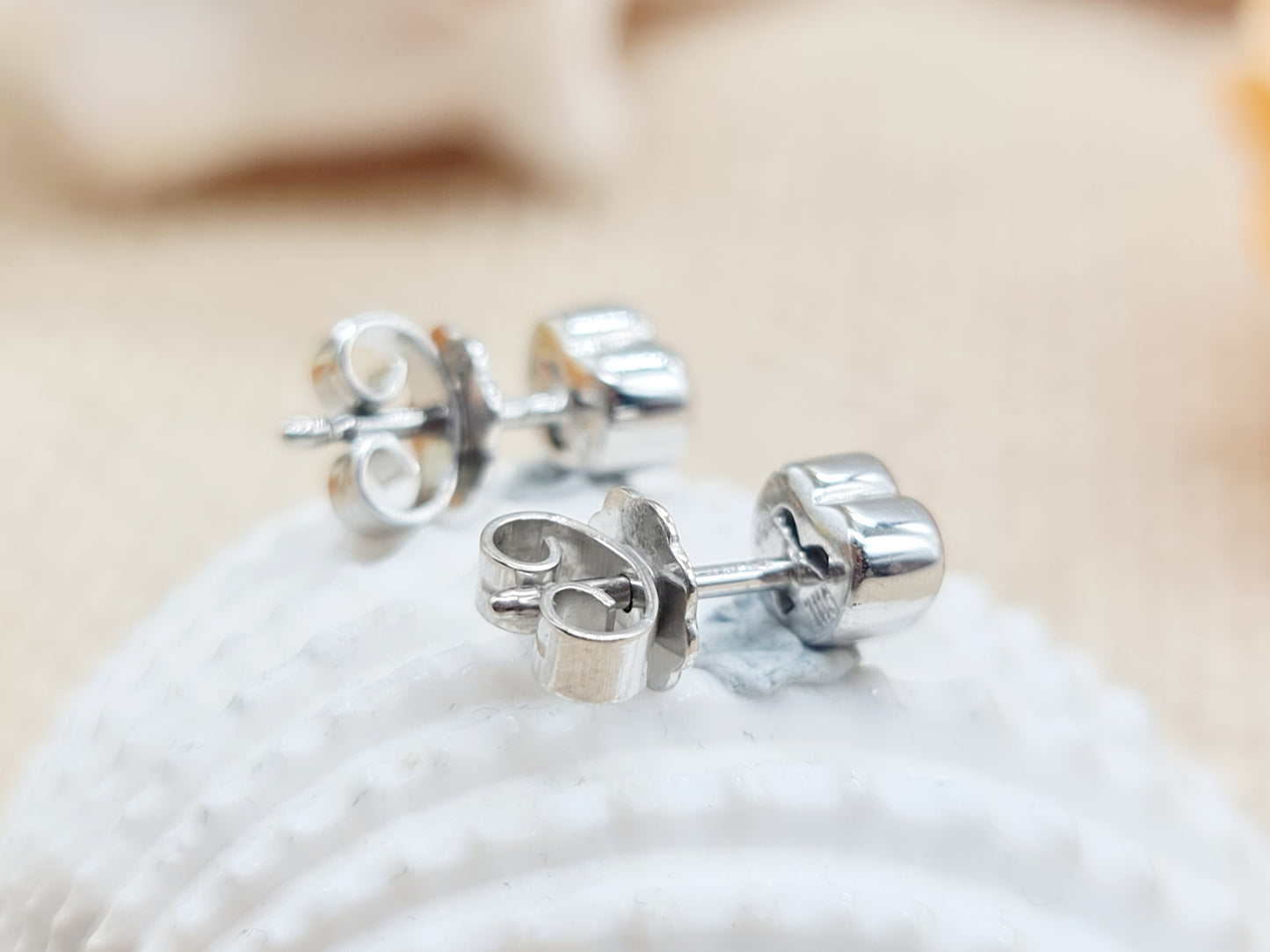 Ohrringe Ohrstecker Herz Diamanten 750 18 KT Weißgold