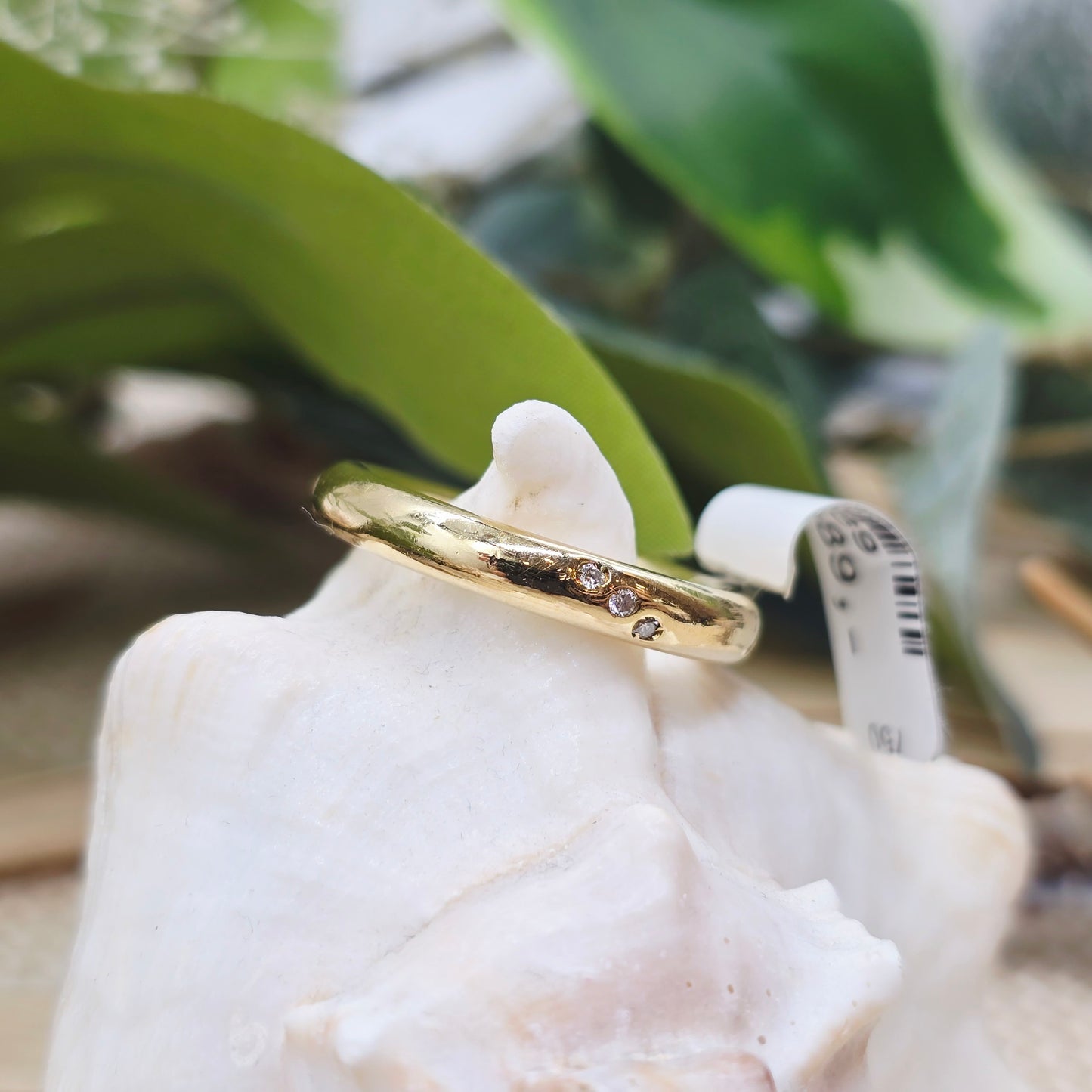 Ring Gold 750 18 KT 3 Brillanten Gr: 54
