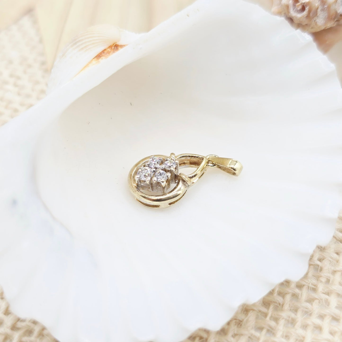 Anhänger Gold 333 8kt Zirkonia Gr: 20*10mm