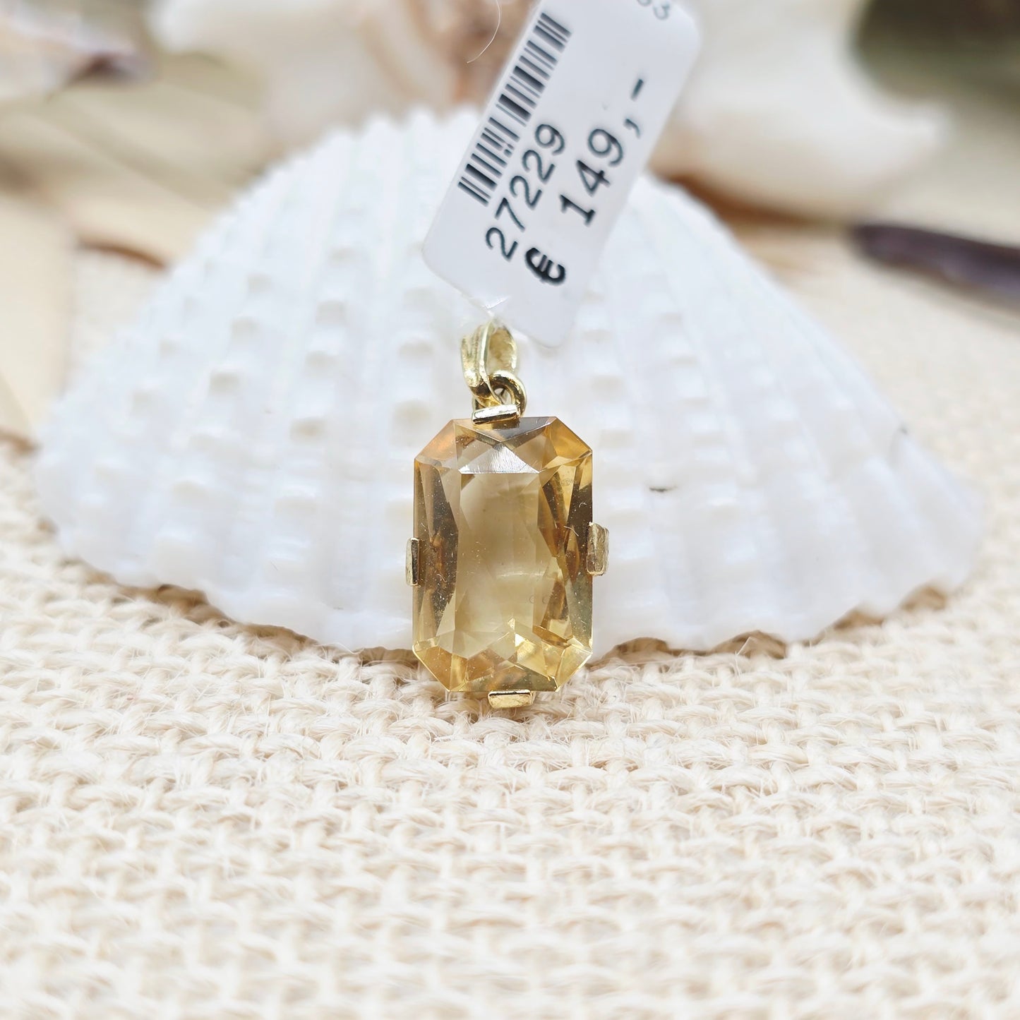 Anhänger Gold 333 8kt Citrin Gr: 23*11mm