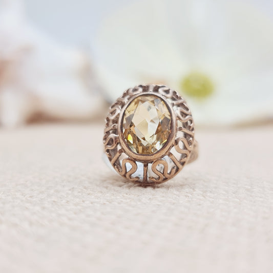 Ring Citrin 333 8 KT Gold Gr. 52