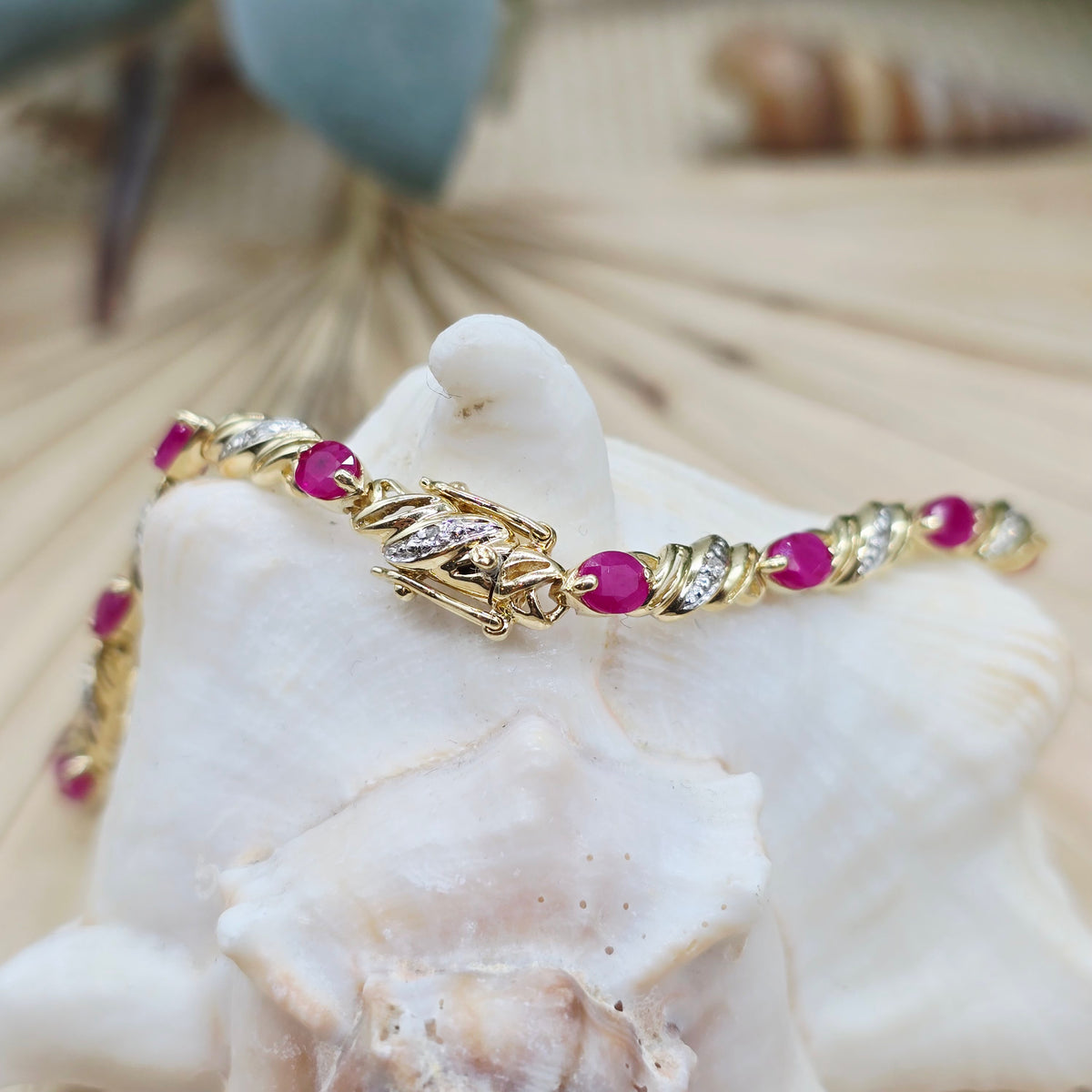 Armband Rubine Brillanten 585 14kt Gold