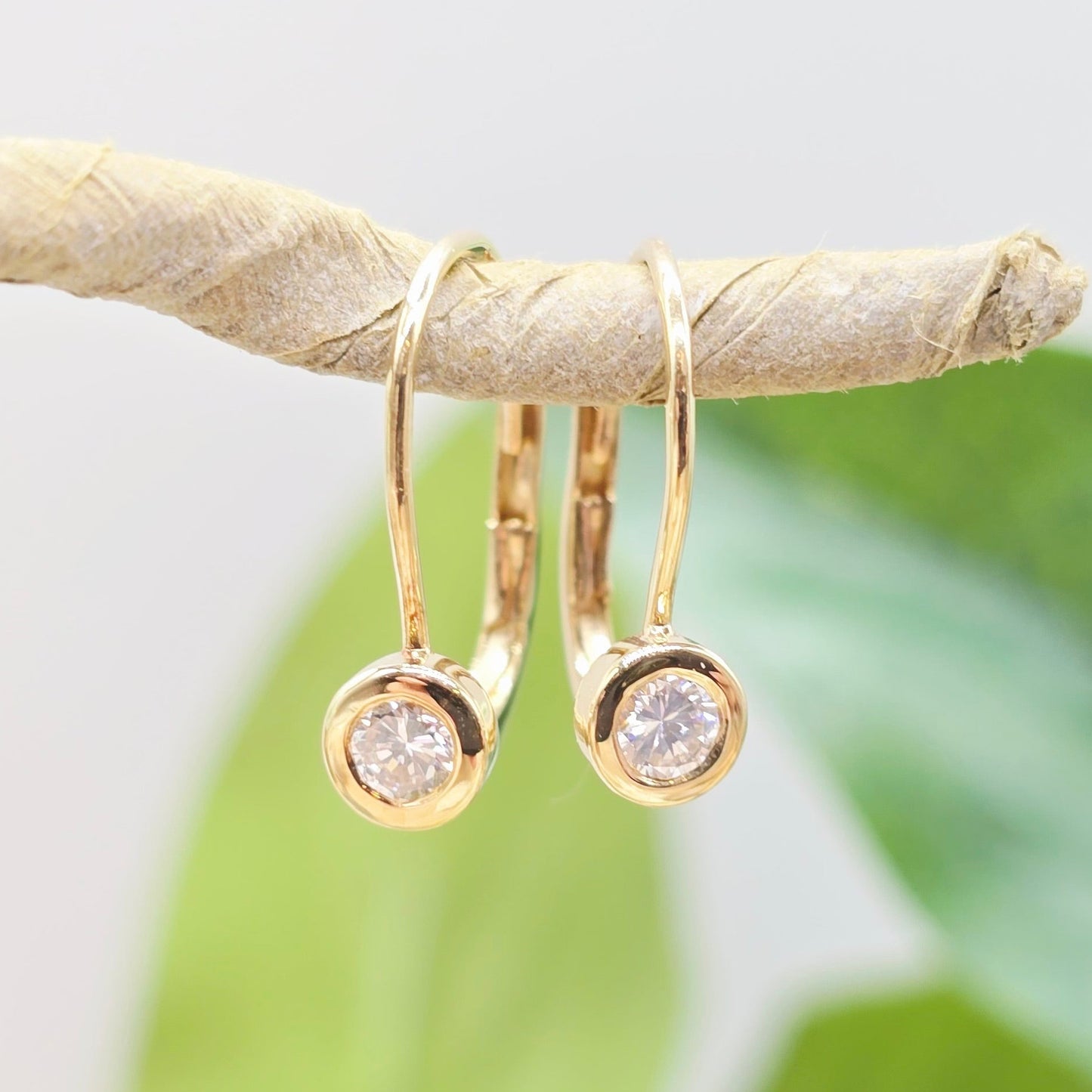 Ohrringe Gelbgold 750 18 kt Brillanten 15*4,4mm