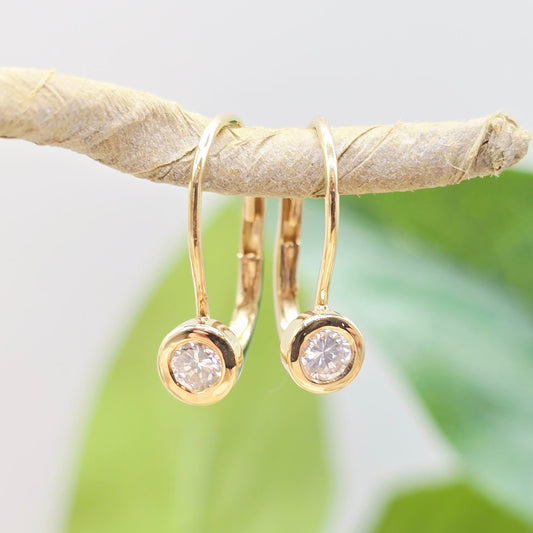 Ohrringe Gelbgold 750 18 kt Brillanten 15*4,4mm