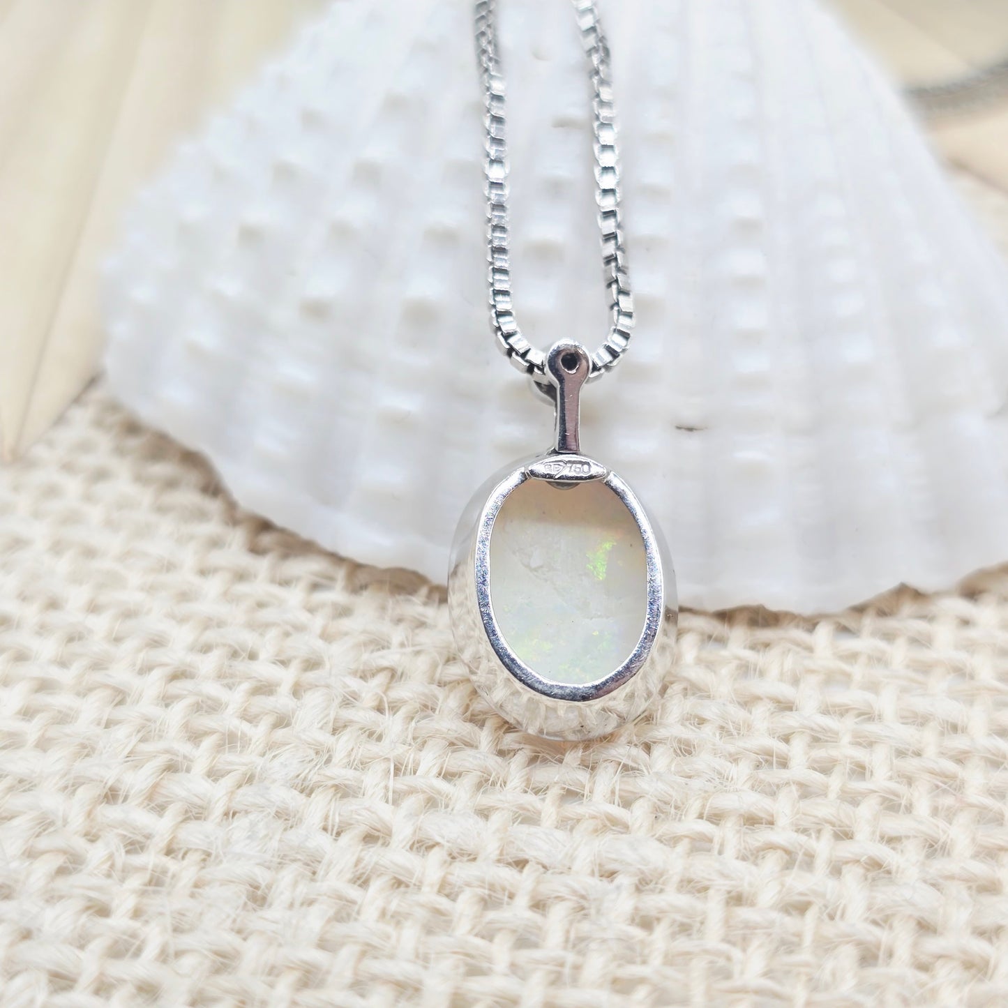 Kette Weißgold Panzer 750 18kt 42cm Opal und 1 Brillant