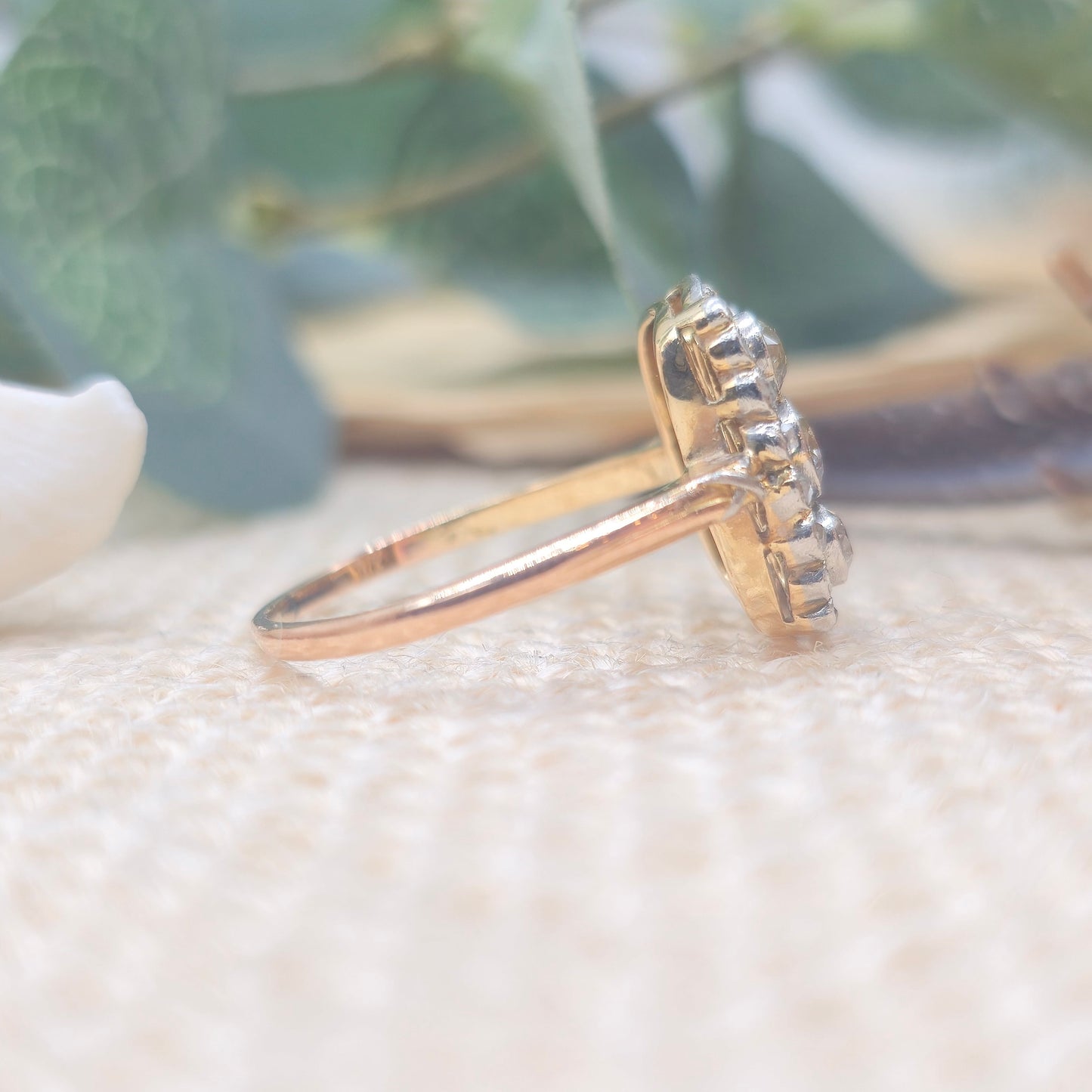 Ring Antike Brillant altschliff 585 14 KT Gold Gr. 60