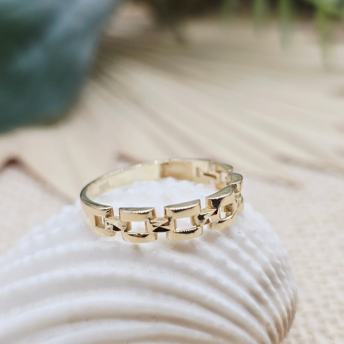 Ring 585 14 KT Kettenglieder Gr: 60