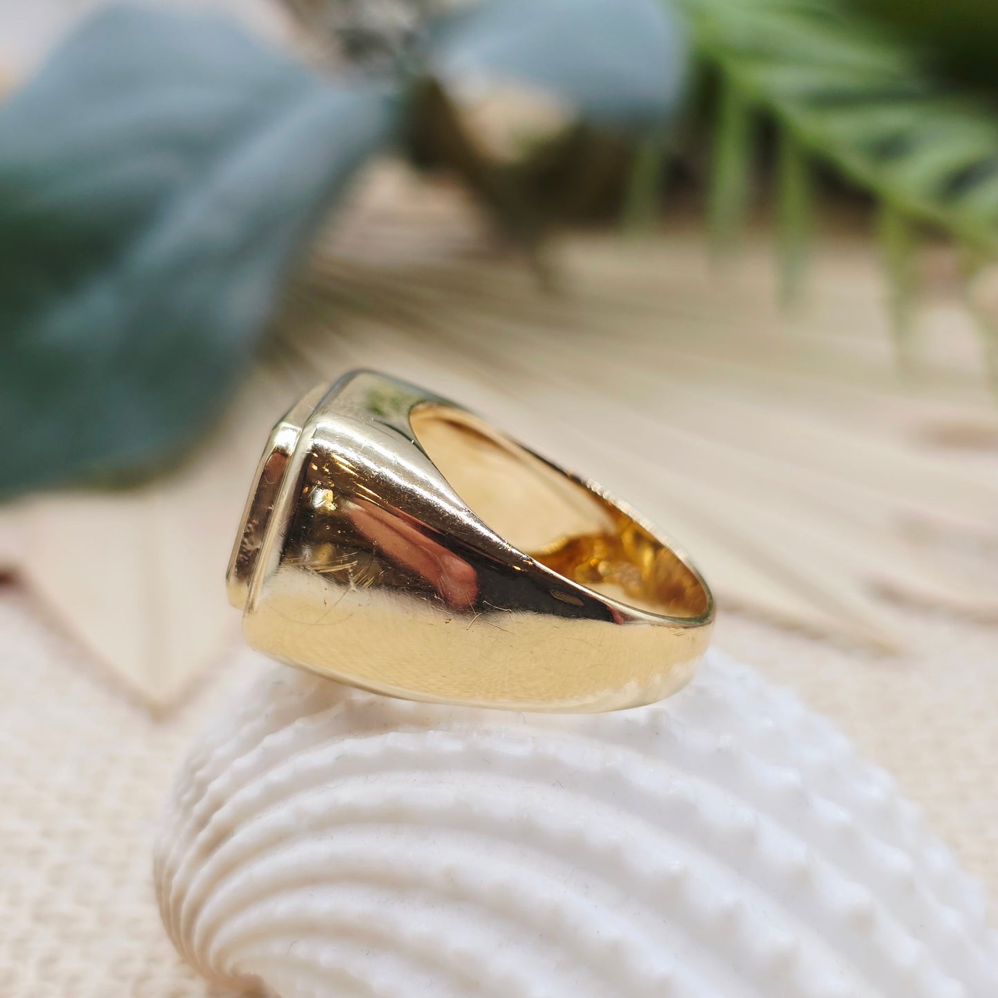 Ring 585 14 KT Gold Citrin Gr: 57