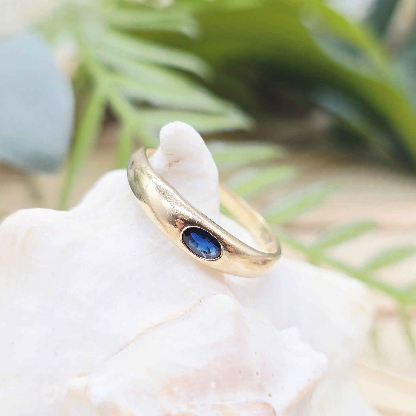 Ring Gold 333 8kt Safir Gr: 57 (18,1mm)
