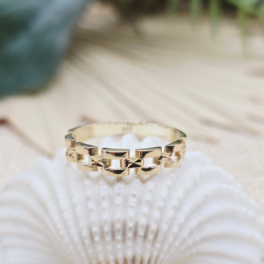 Ring 585 14 KT Kettenglieder Gr: 60