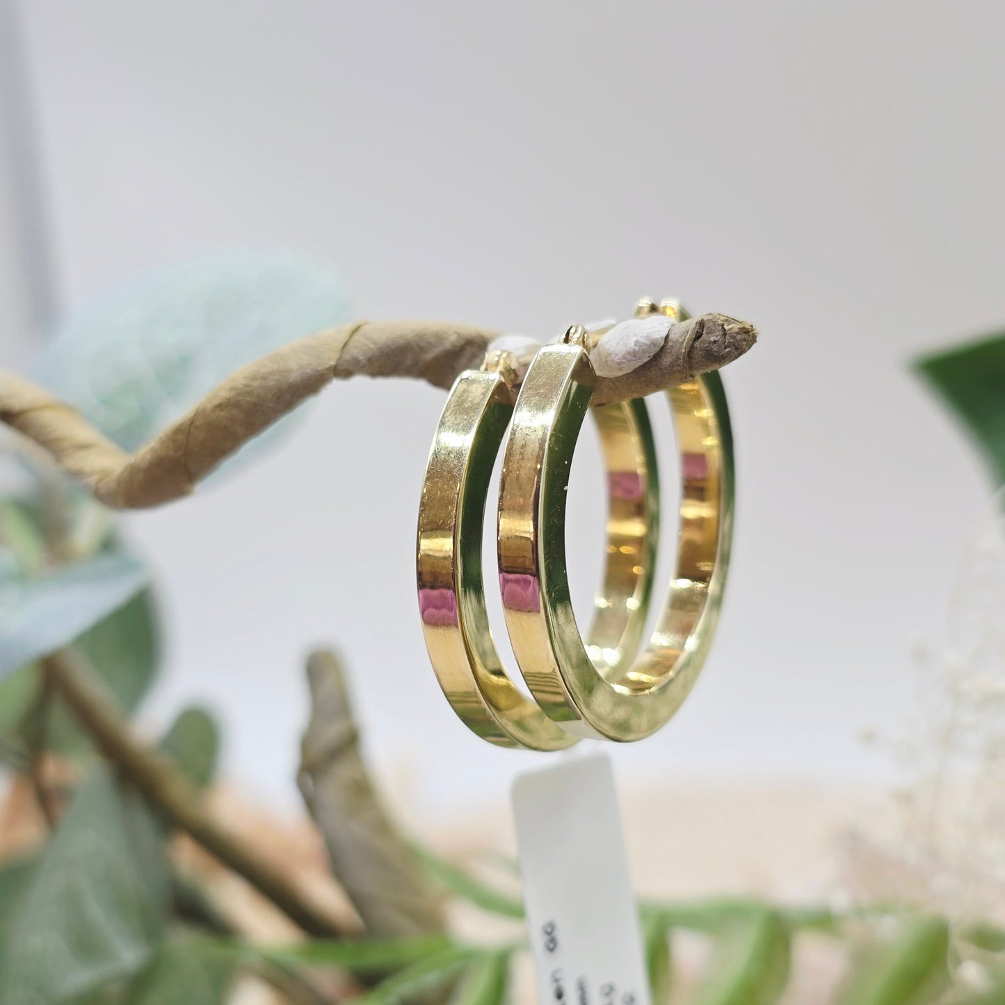 Gold Creolen Eckig 585 14 KT Gold