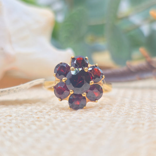 Ring Granat 585 14 KT Gold Gr. 57