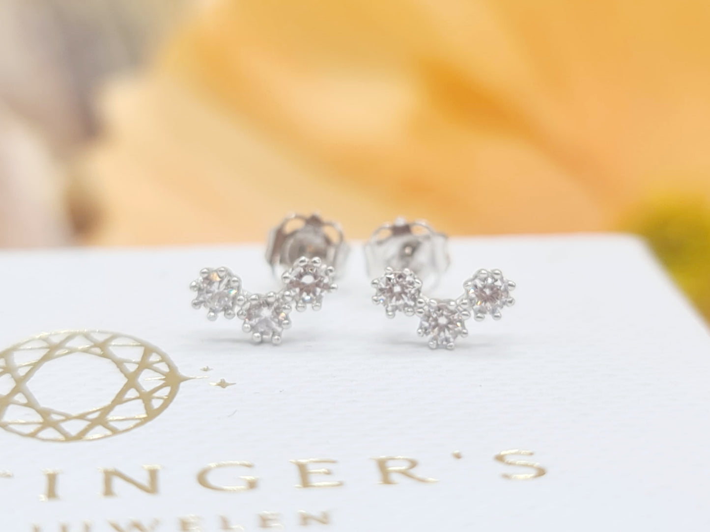 Ohrringe Ohrstecker Zirkonia 375 9 KT Weißgold