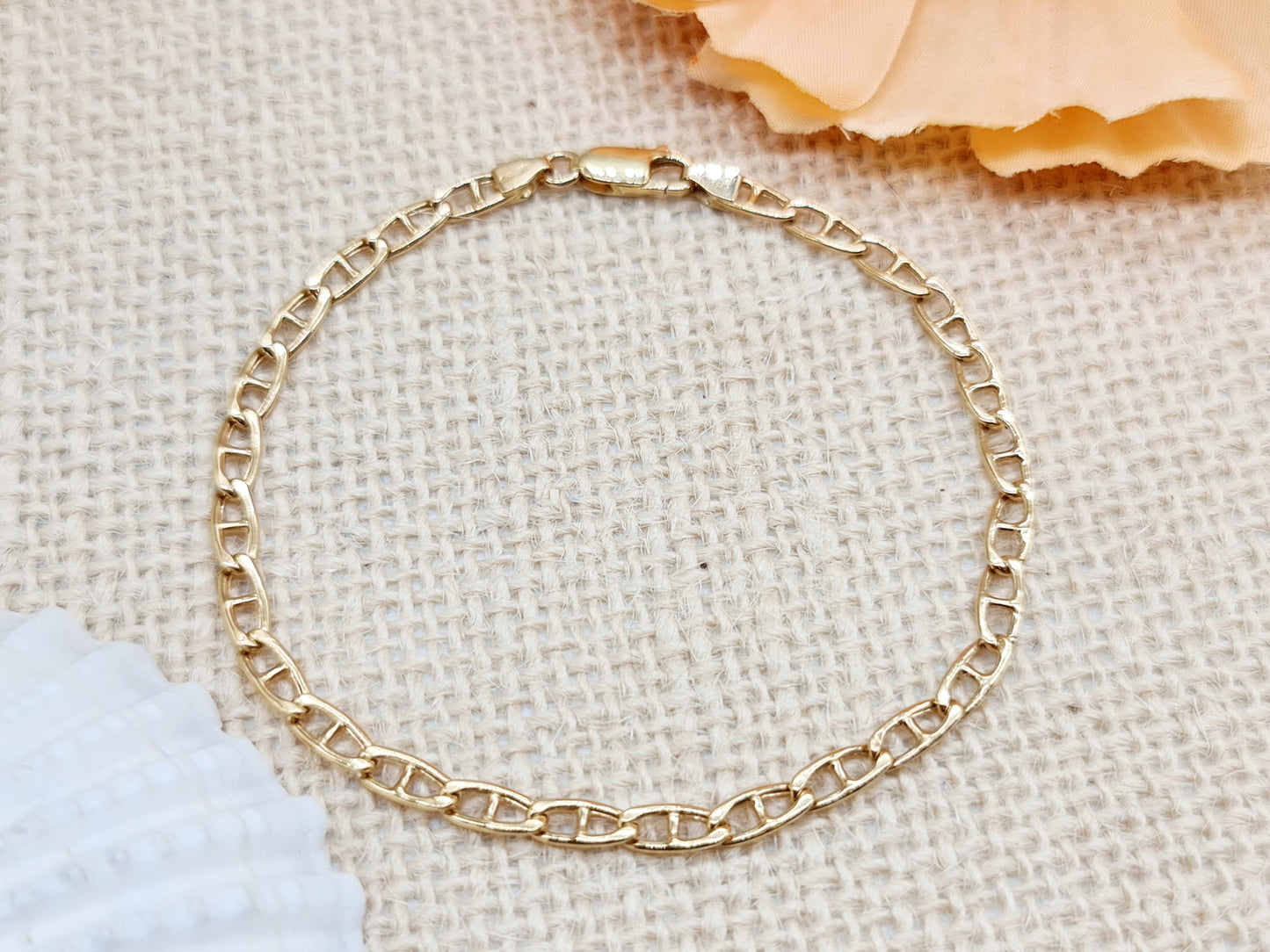 Armband Stegpanzer 3,8mm 20cm 750 18 KT Gold