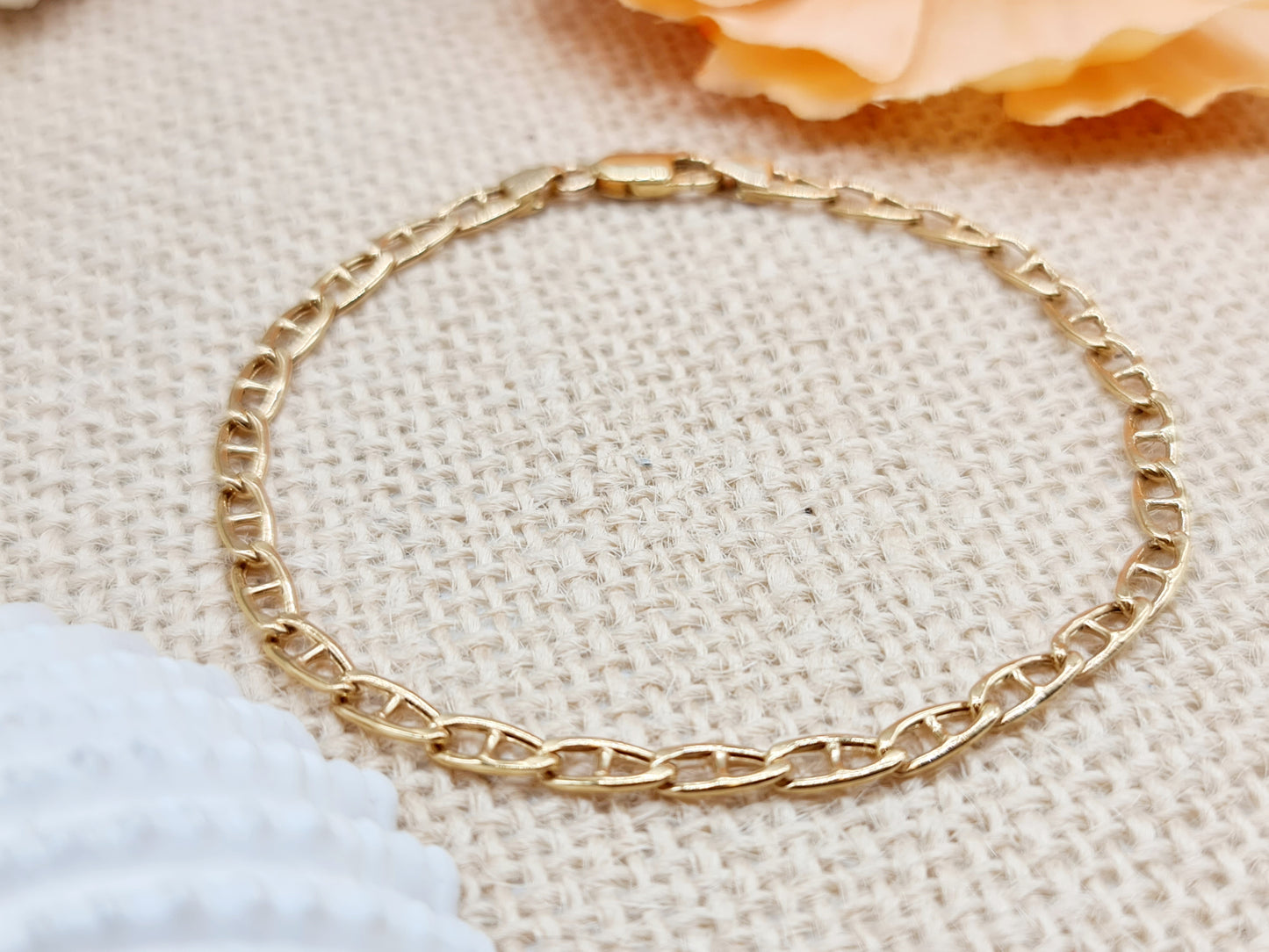 Armband Stegpanzer 3,8mm 20cm 750 18 KT Gold
