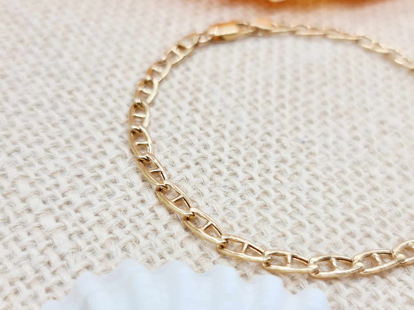 Armband Stegpanzer 3,8mm 20cm 750 18 KT Gold