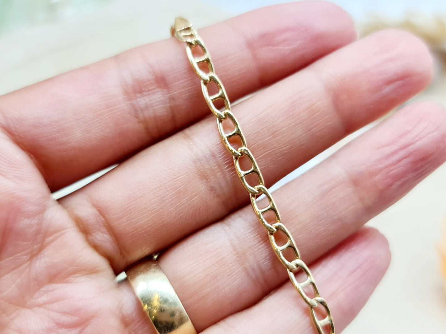 Armband Stegpanzer 3,8mm 20cm 750 18 KT Gold