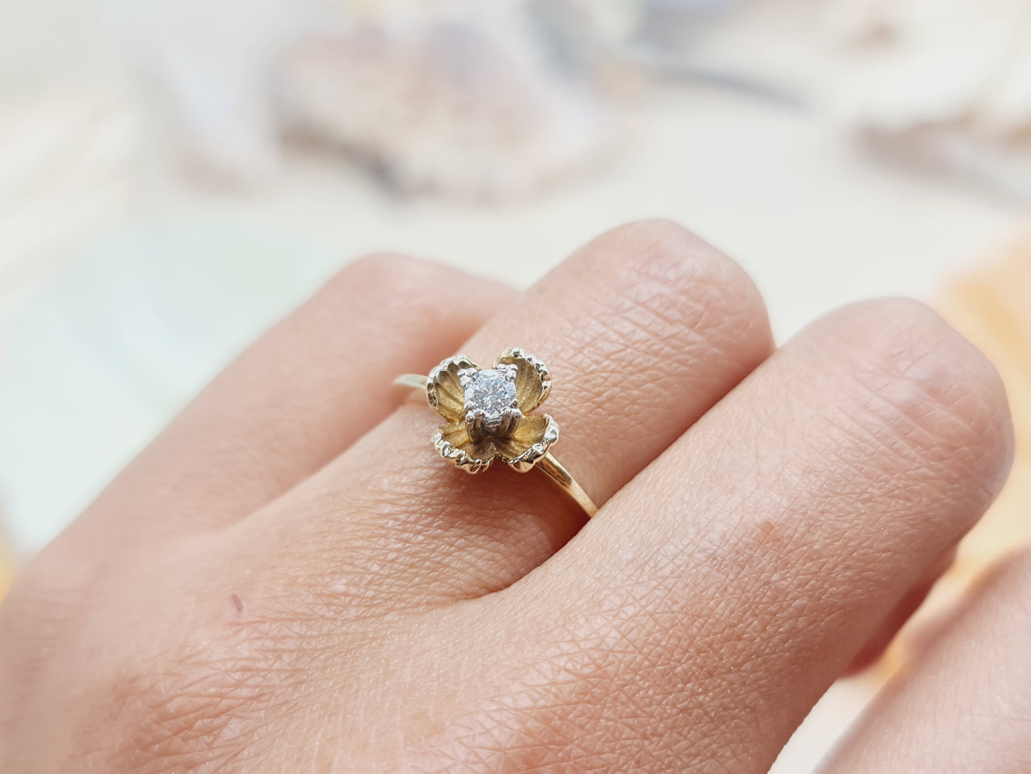 Ring Brillant 585 14 KT Gold Gr. 52