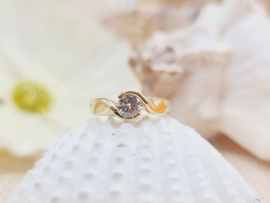 Ring Brillant 750 18 KT Gold Gr. 49