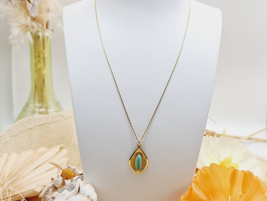 Collier Türkis 45cm 333 8 KT Gold