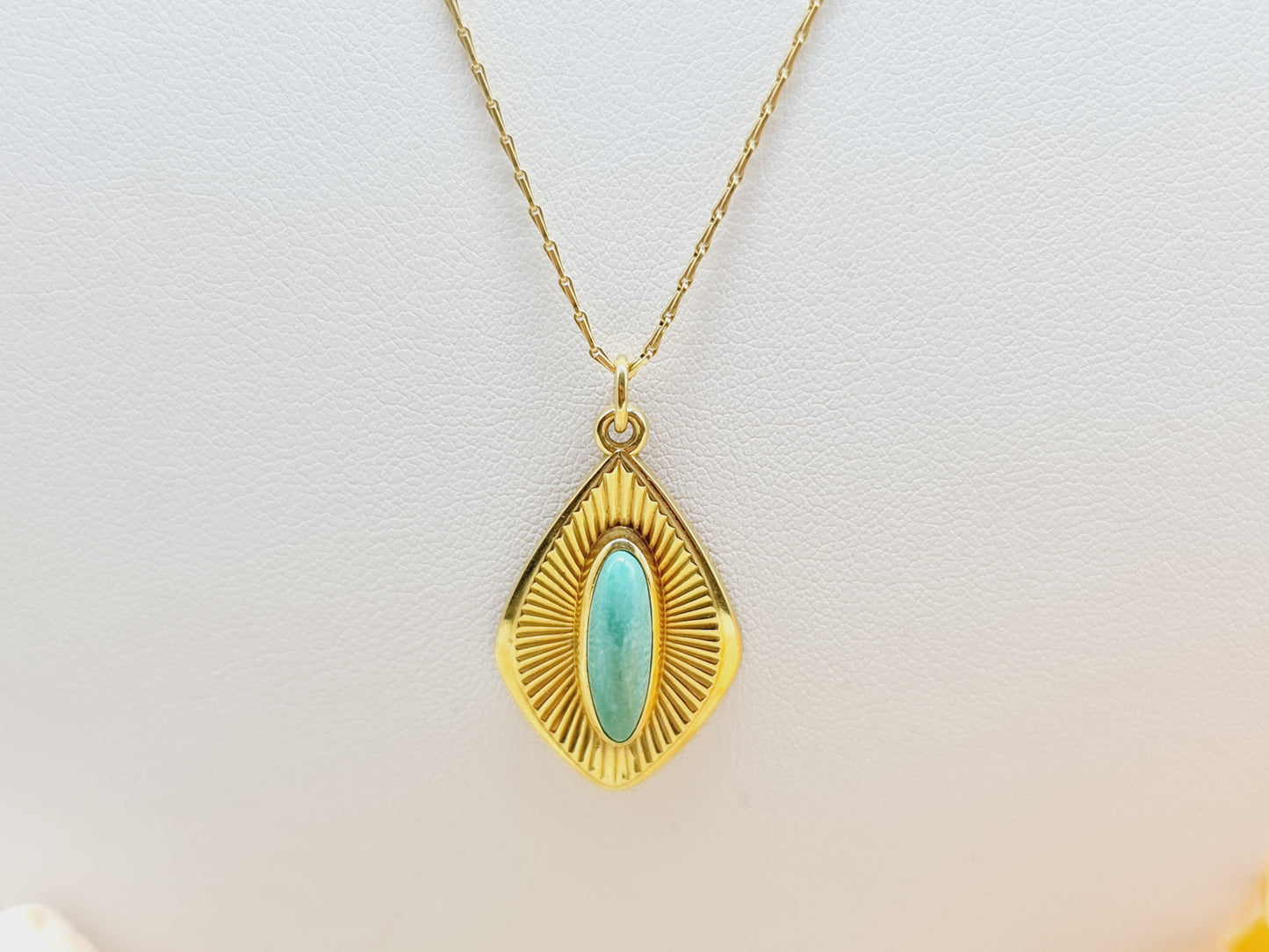 Collier Türkis 45cm 333 8 KT Gold