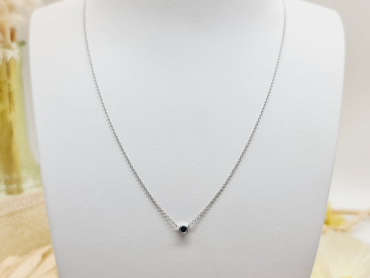 Collier Synt. Safir 42cm 585 14 KT Weißgold