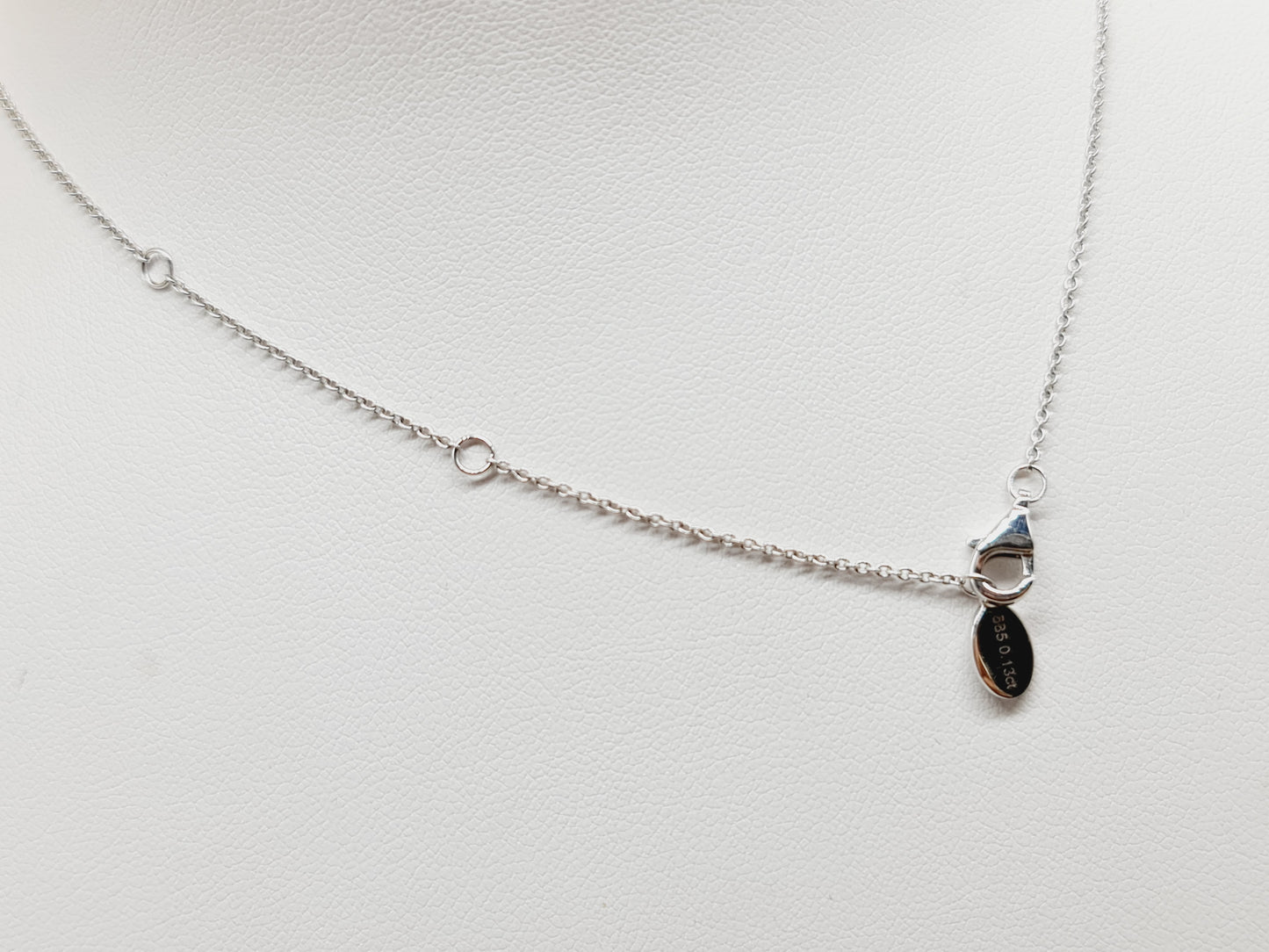 Collier Synt. Safir 42cm 585 14 KT Weißgold