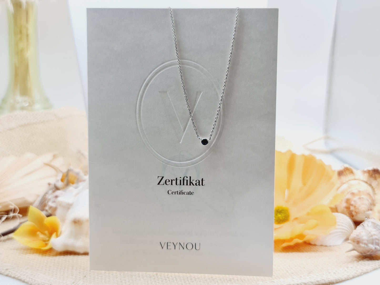 Collier Synt. Safir 42cm 585 14 KT Weißgold