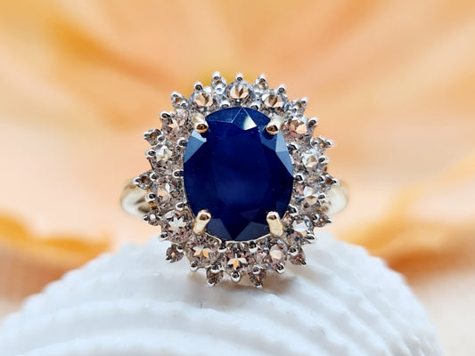 Ring Safire 375 9 KT Gold Gr. 50