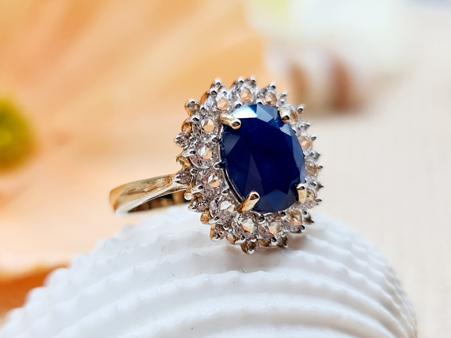 Ring Safire 375 9 KT Gold Gr. 50