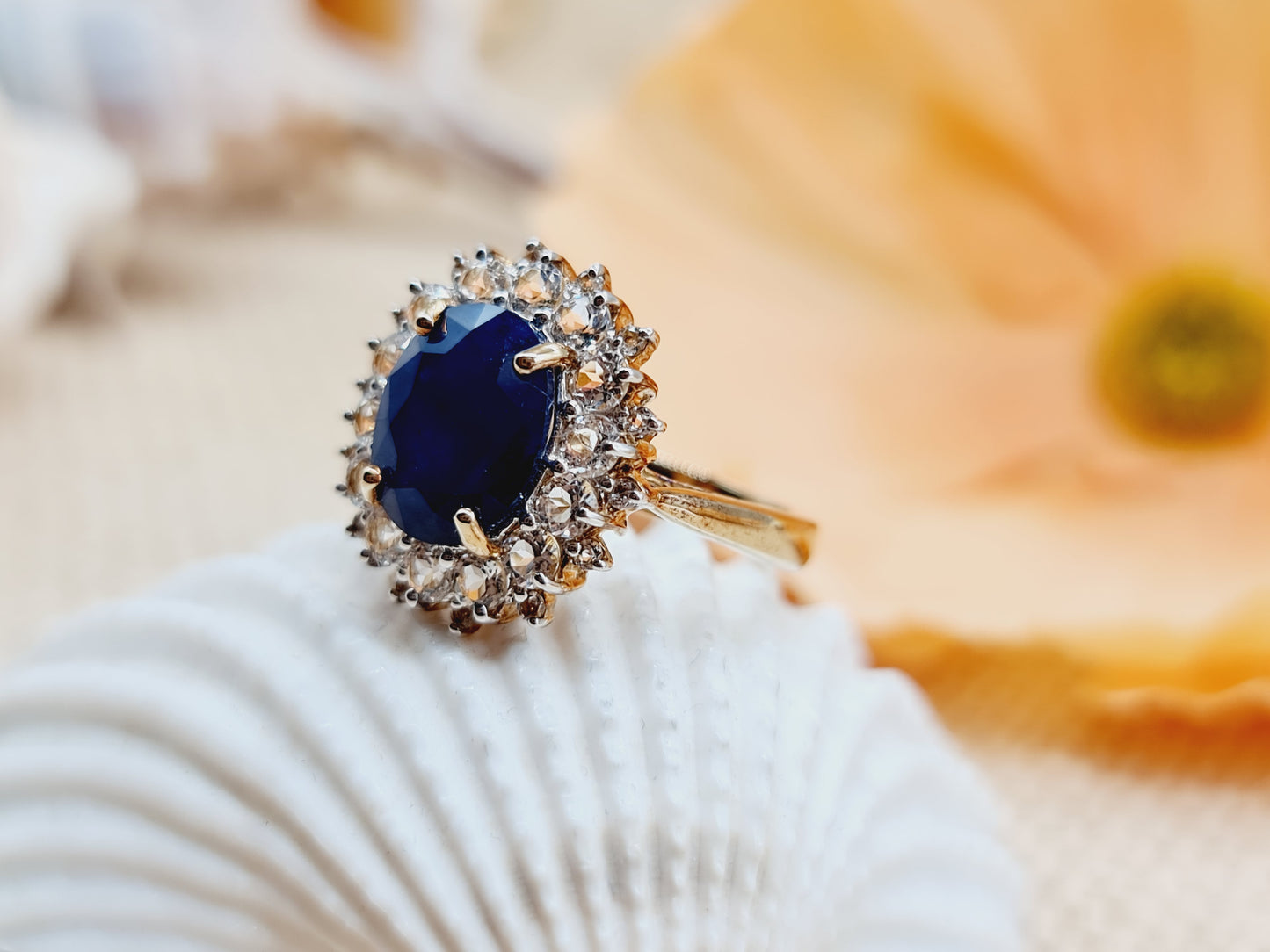 Ring Safire 375 9 KT Gold Gr. 50