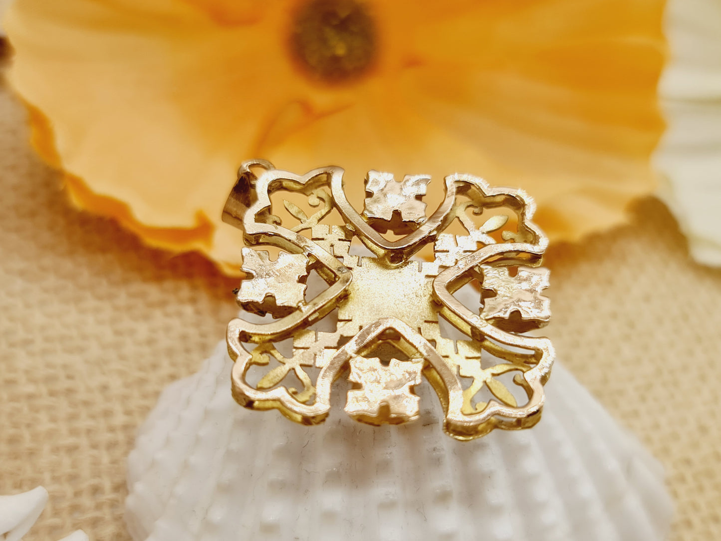 Antikes Jerusalem Kreuz Amethyst 333 8 KT Gold